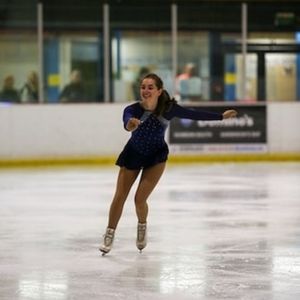 Navy Rhinestoned Figure Skating Dress